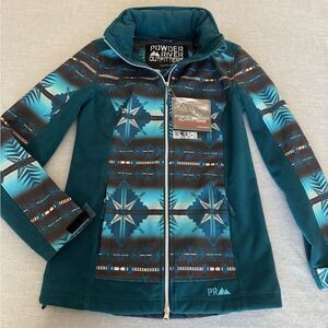 Powder River Outfitters Panhandle Teal Western Southwest Full Zip Jacket XS
